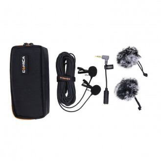 Микрофон петличный Comica CVM-D02 двойной кабель 4,5м-3